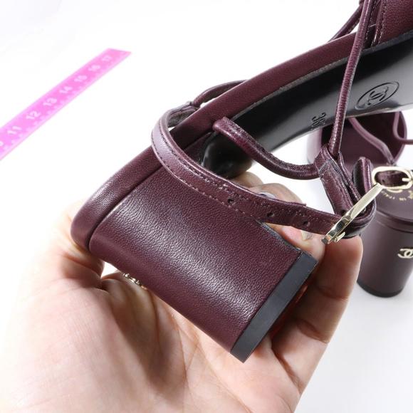 Slings 18A Burgundy Bow Satin Toecap Sling Back Classic Heels C299 - Picture 8 of 12